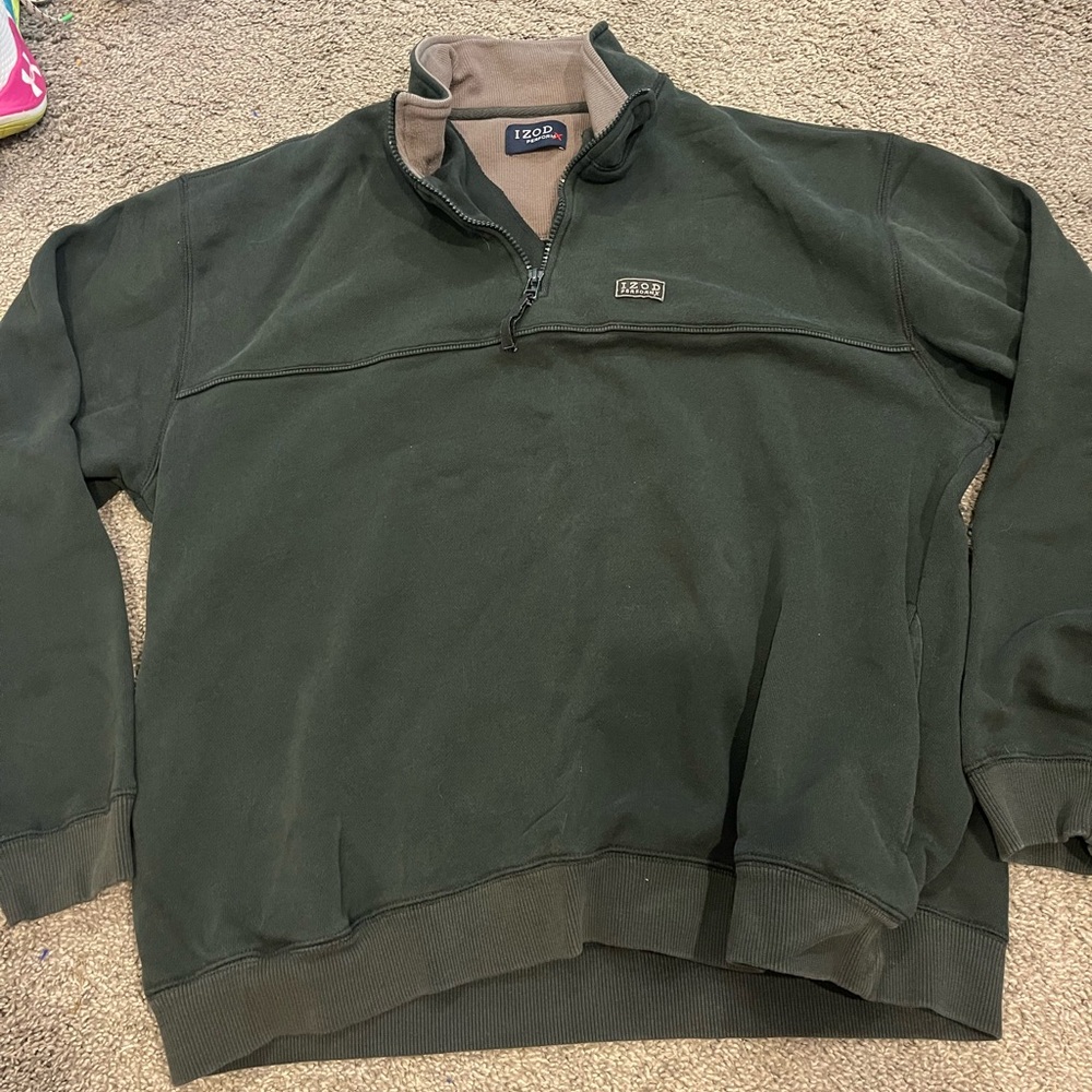 Green quarter zip